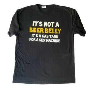 Men’s Short Sleeve T-shirt size L, Black, It’s Not A Beer Belly It’s A Gas Tank